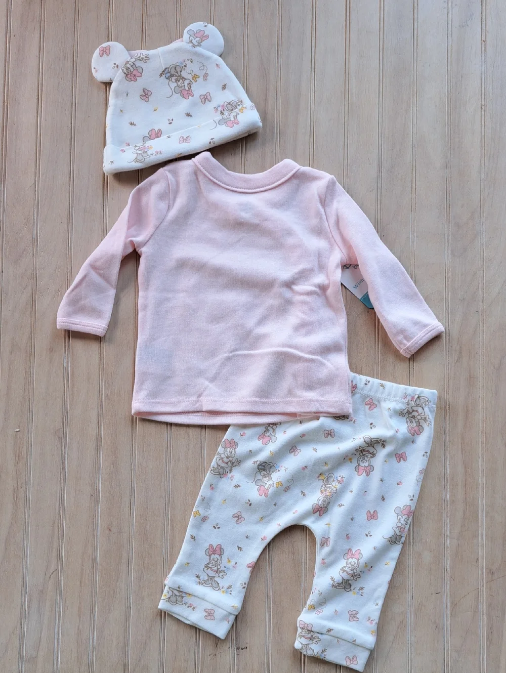 NWT Disney Baby Infant Girl Minnie Mouse Welcome Little Love 3 Piece Outfit Set